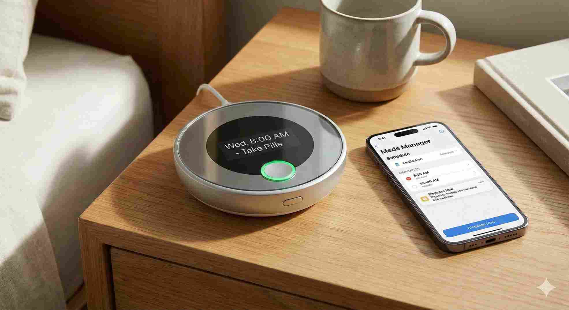 Electronic pills for old people dispenser and app